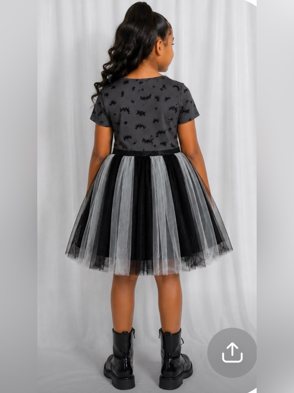 Nightmare Before Christmas Black & Gray Halloween Tutu Dress for Kids - Jack Ske - Picture 2 of 4